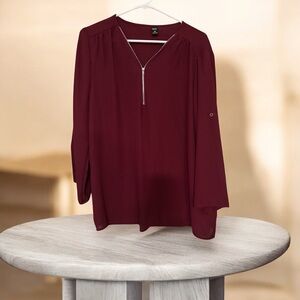Chic Burgundy Women's Blouse
